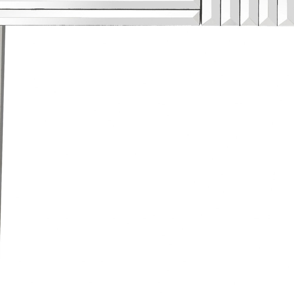 40" Silver Mirrored Glass Console Table