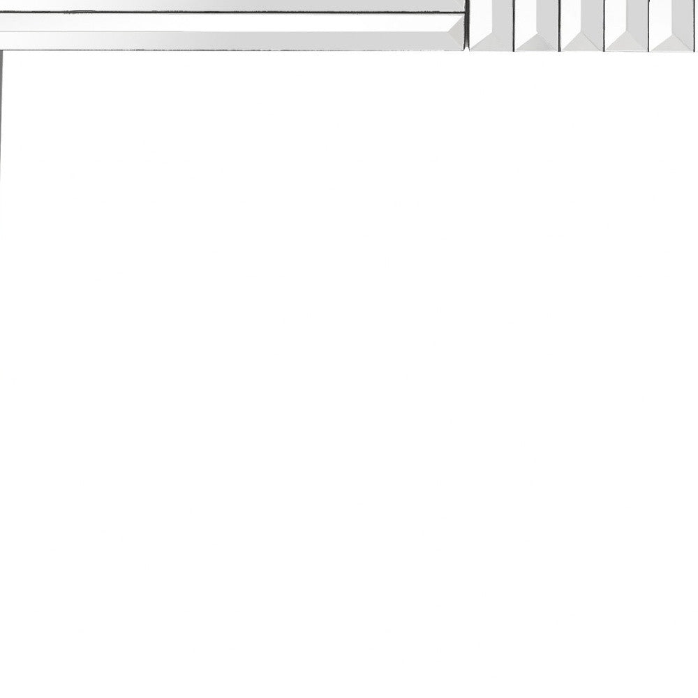 40" Silver Mirrored Glass Console Table