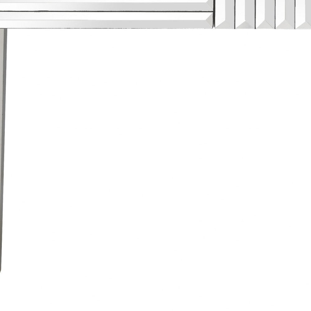 40" Silver Mirrored Glass Console Table