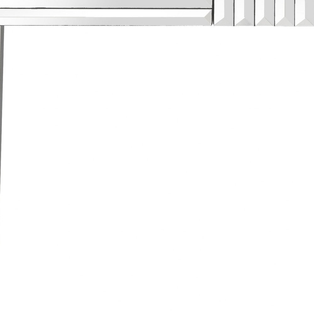 40" Silver Mirrored Glass Console Table