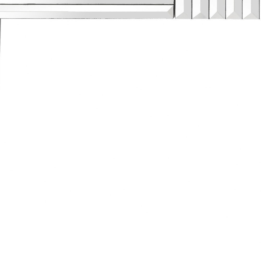 40" Silver Mirrored Glass Console Table