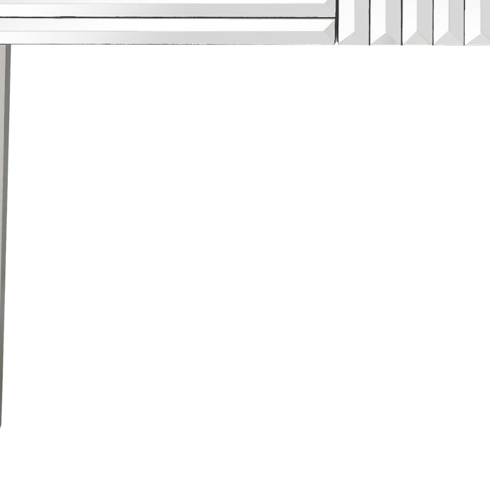 40" Silver Mirrored Glass Console Table