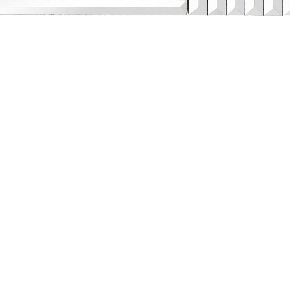 40" Silver Mirrored Glass Console Table