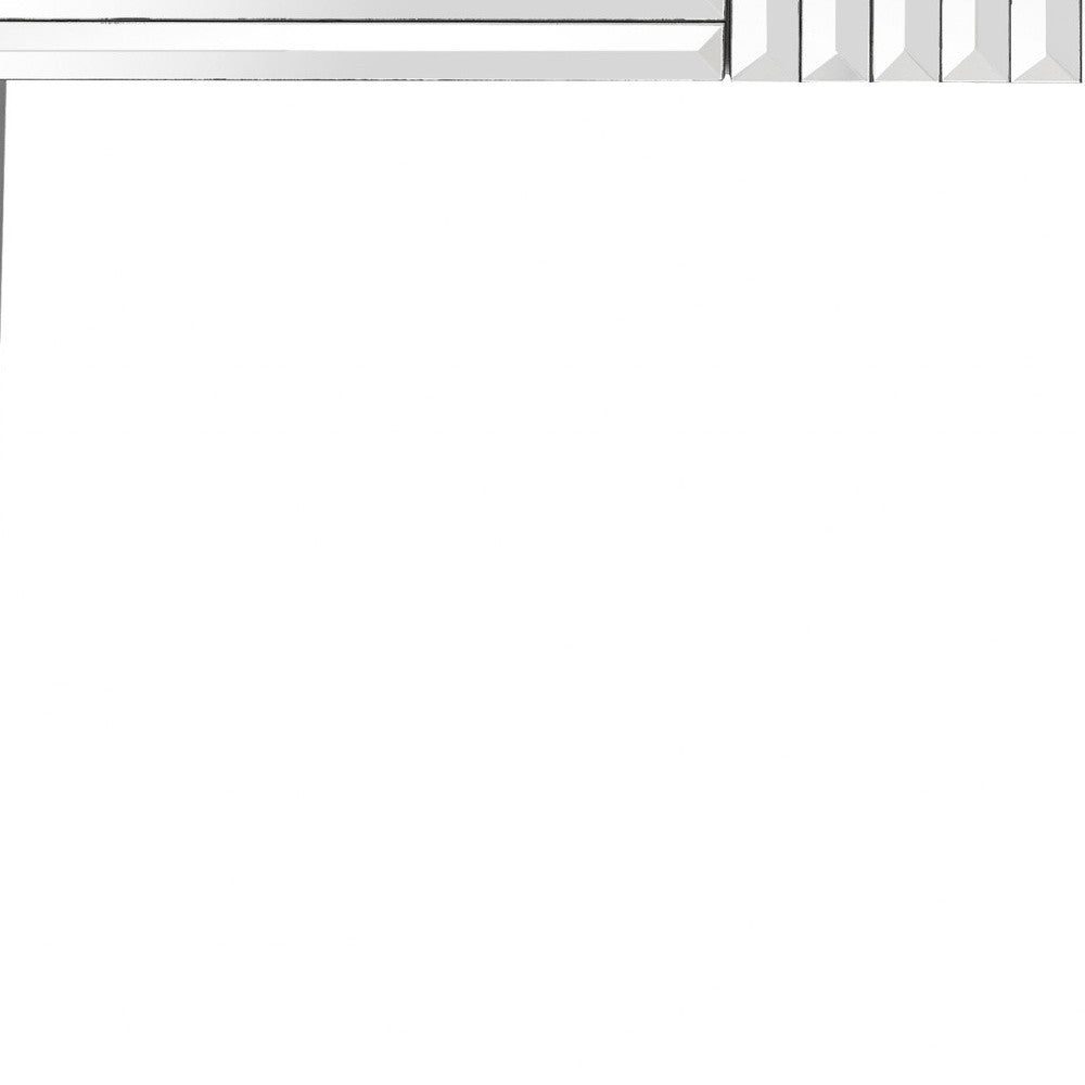 40" Silver Mirrored Glass Console Table