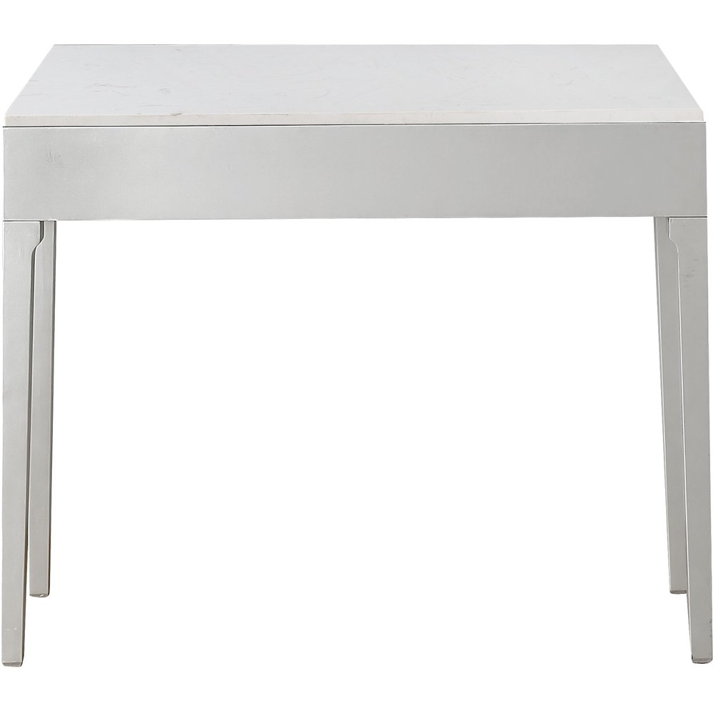 40" Silver Mirrored Glass Console Table