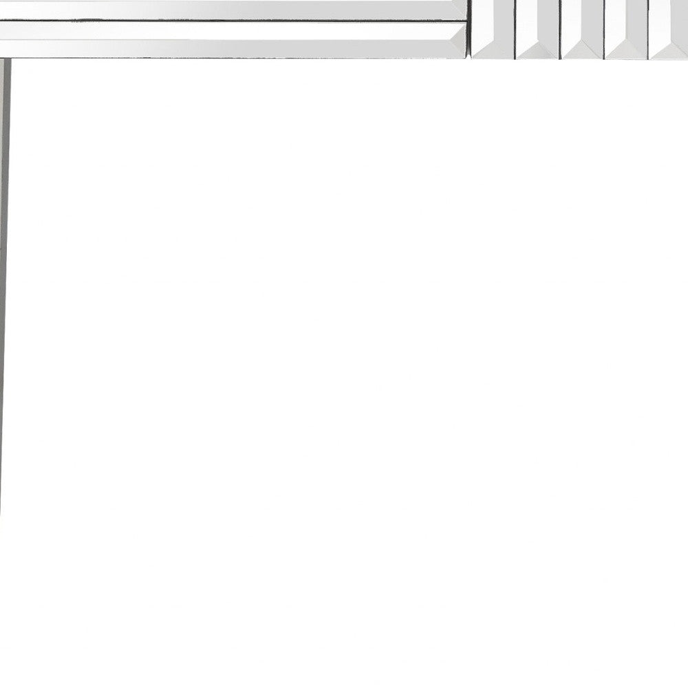 40" Silver Mirrored Glass Console Table