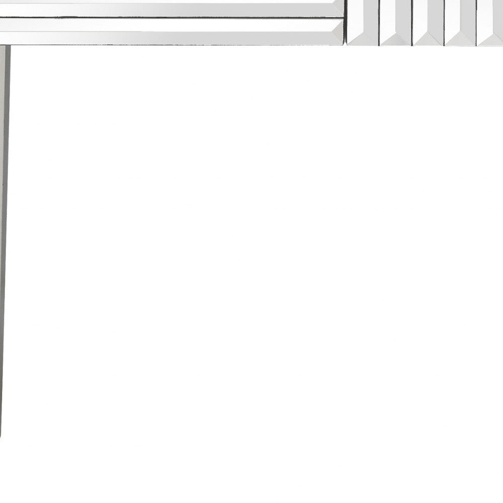 40" Silver Mirrored Glass Console Table