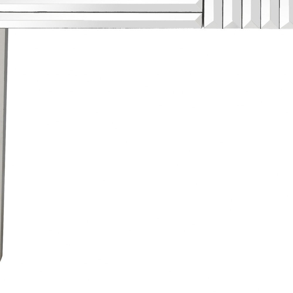 40" Silver Mirrored Glass Console Table