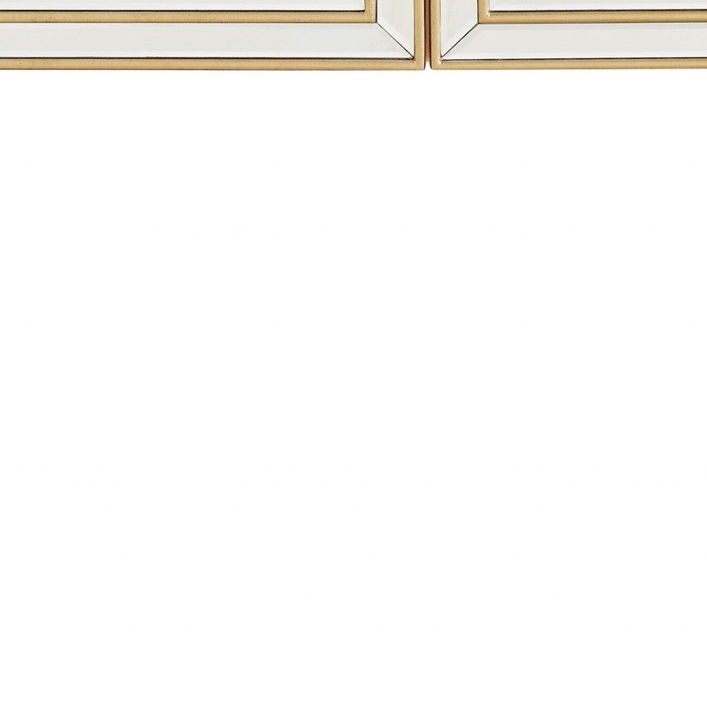 48" Gold Mirrored Glass Console Table