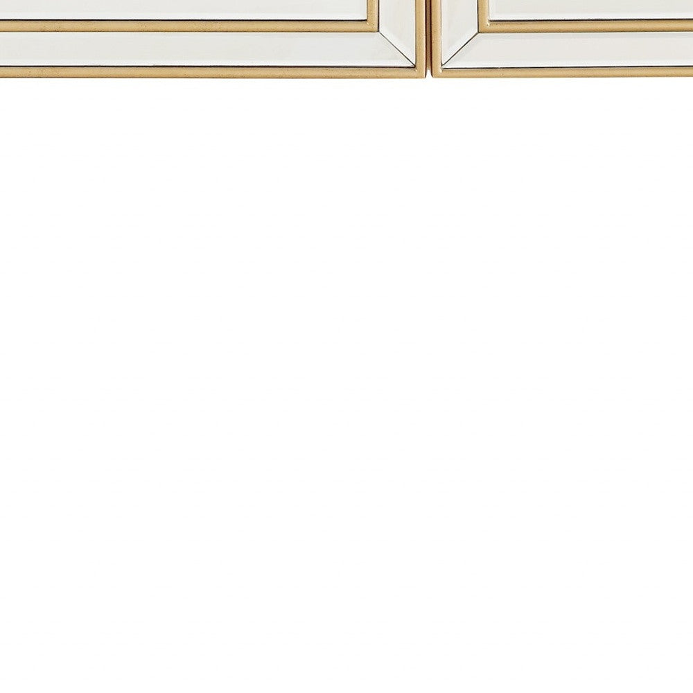 48" Gold Mirrored Glass Console Table