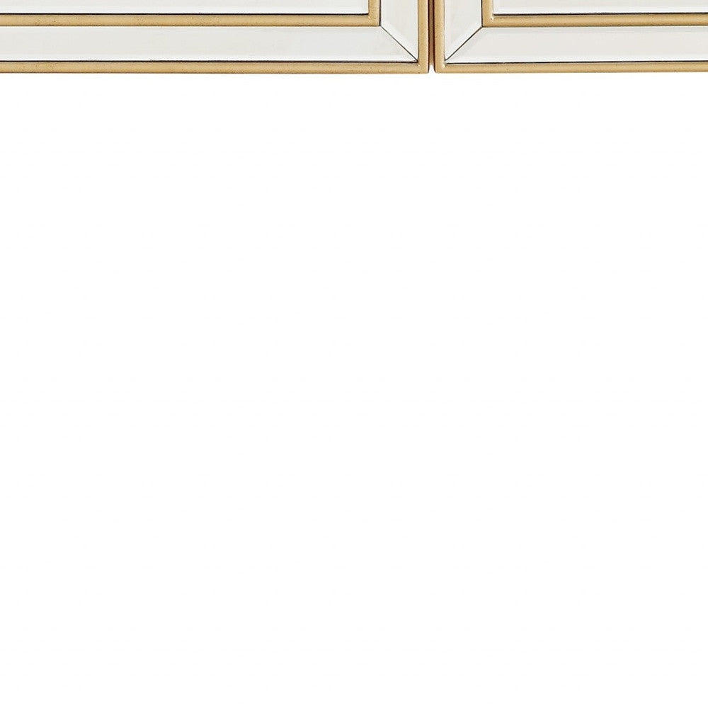 48" Gold Mirrored Glass Console Table