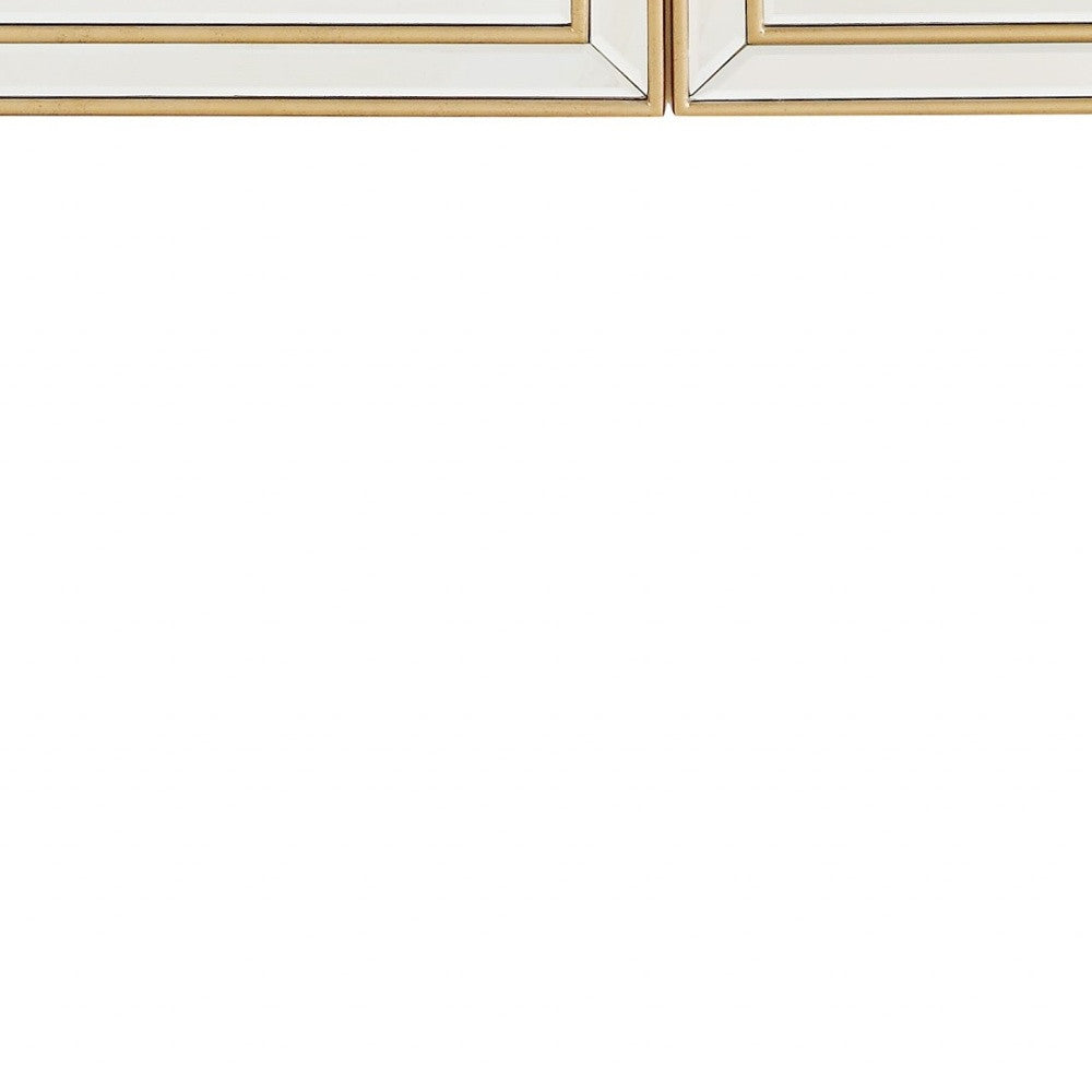 48" Gold Mirrored Glass Console Table