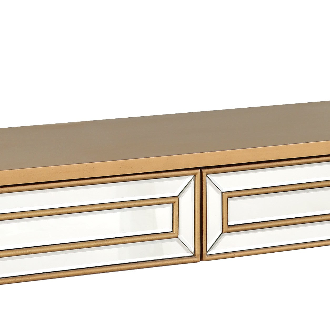 48" Gold Mirrored Glass Console Table