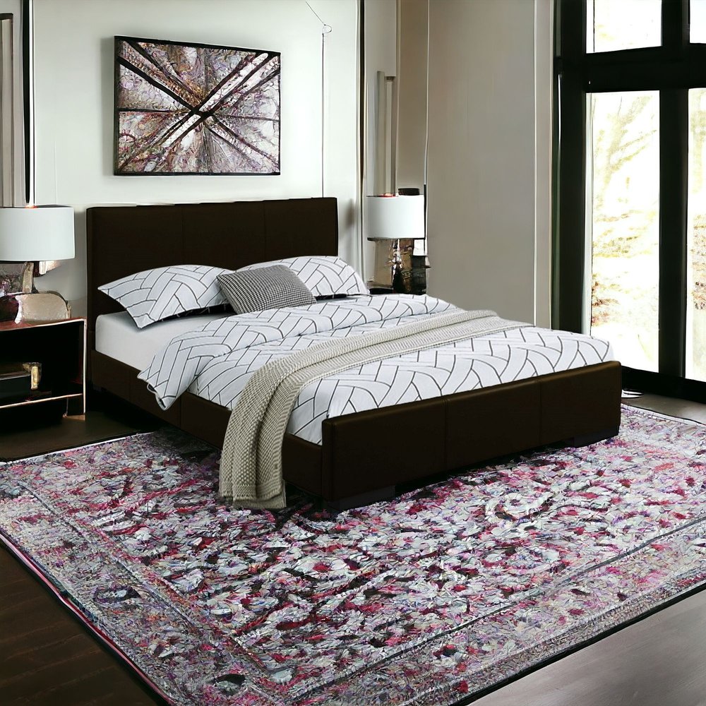 Black Faux Leather King Bed Frame