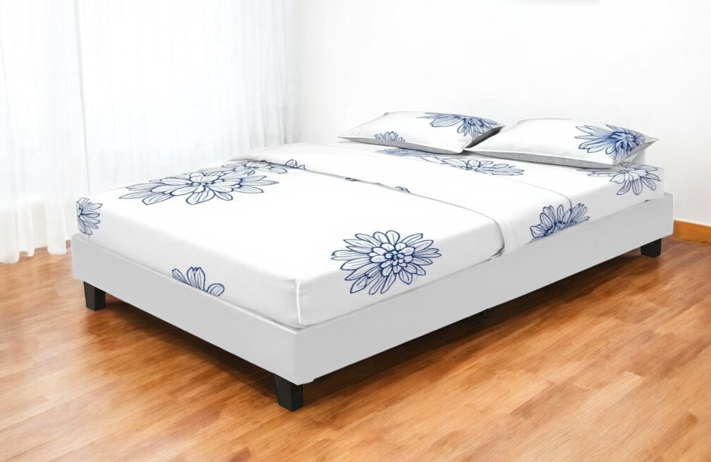 Black Faux Leather Queen Bed Frame