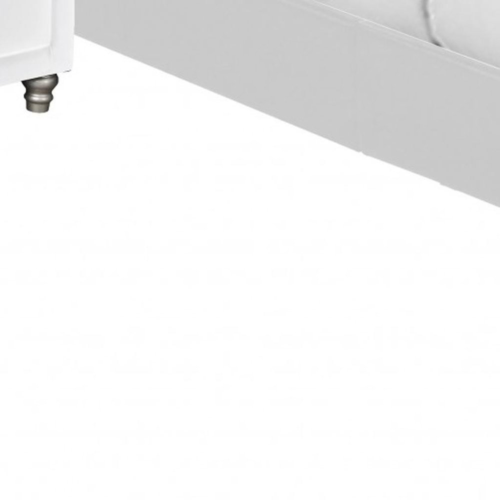 White Platform Queen Bed with Two Nightstands