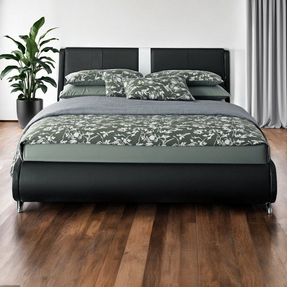 White Faux Leather Queen Bed Frame