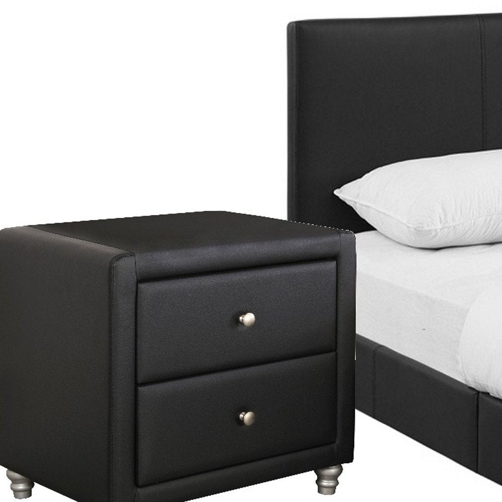 Solid Manufactured Wood White Standard Bed Upholstered With Headboard