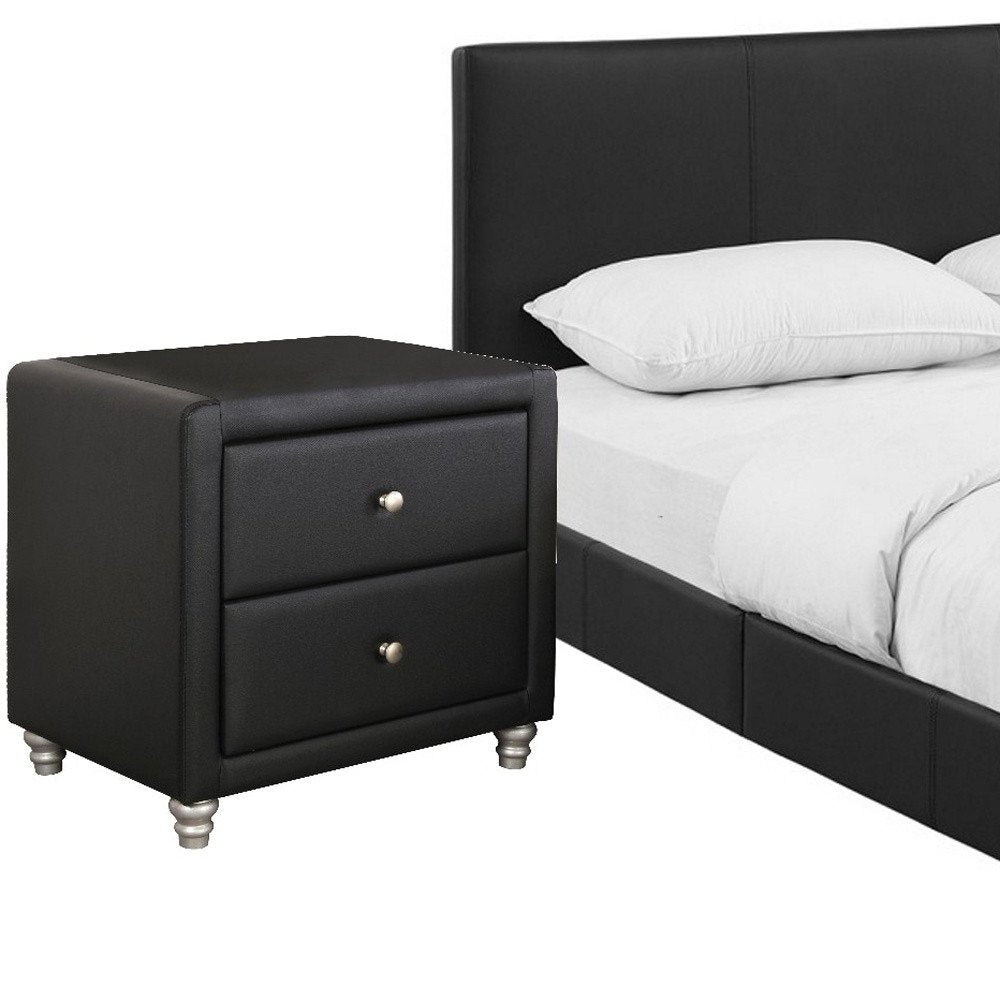 Solid Manufactured Wood White Standard Bed Upholstered With Headboard