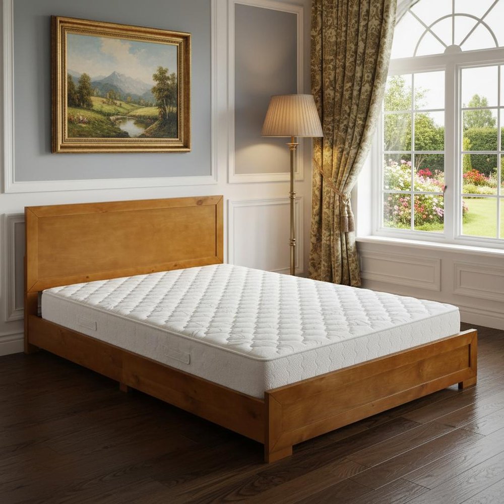 Oak Solid and Manufactured Wood Queen Bed Frame