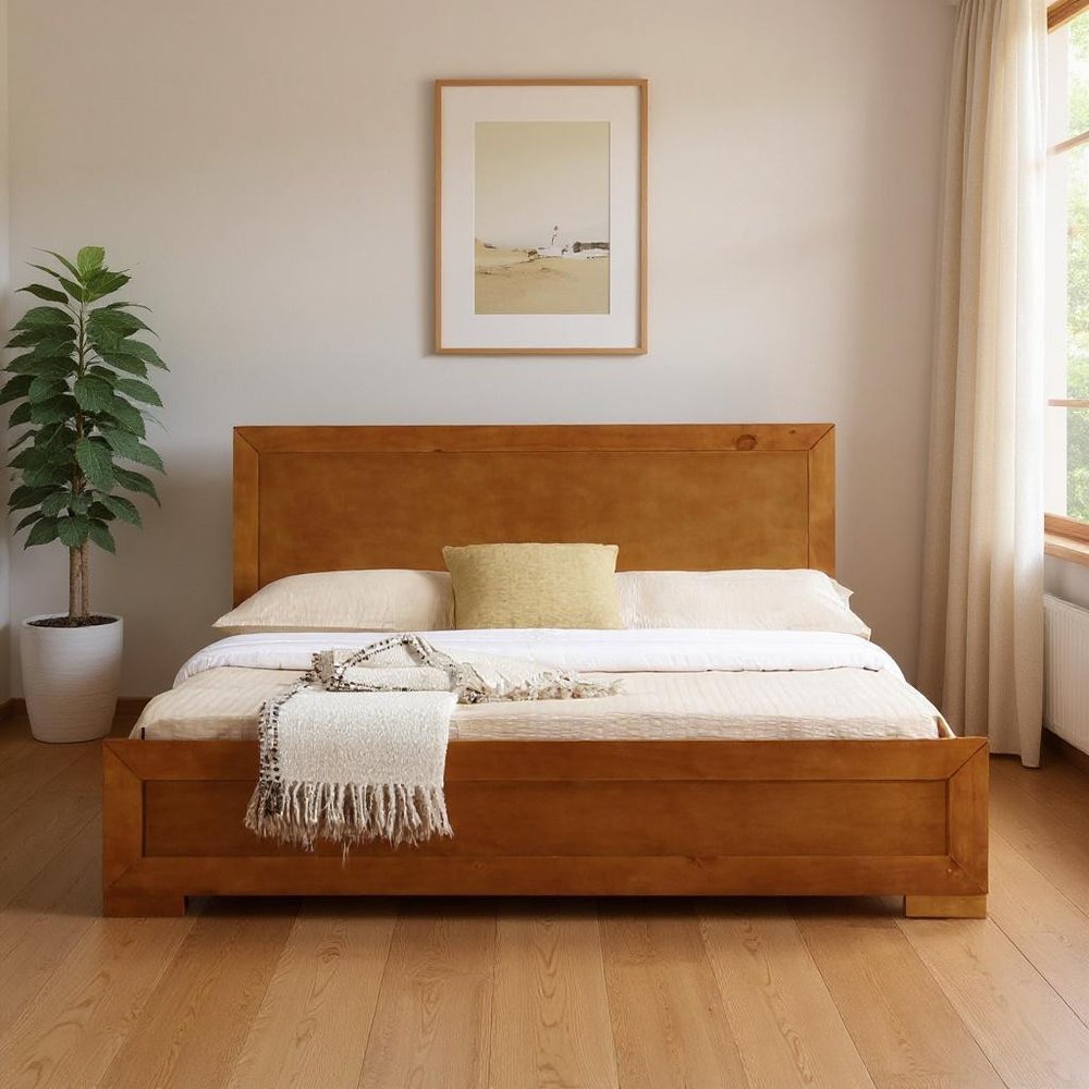 Oak Solid and Manufactured Wood Queen Bed Frame