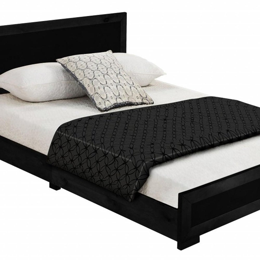 Black Wood Queen Bed Frame