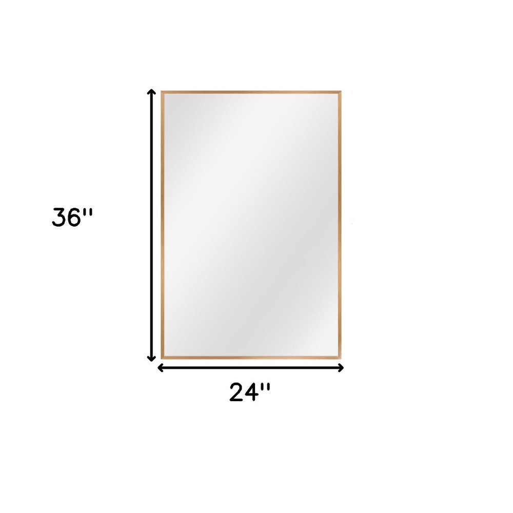 36" Gold Aluminum Framed Accent Mirror