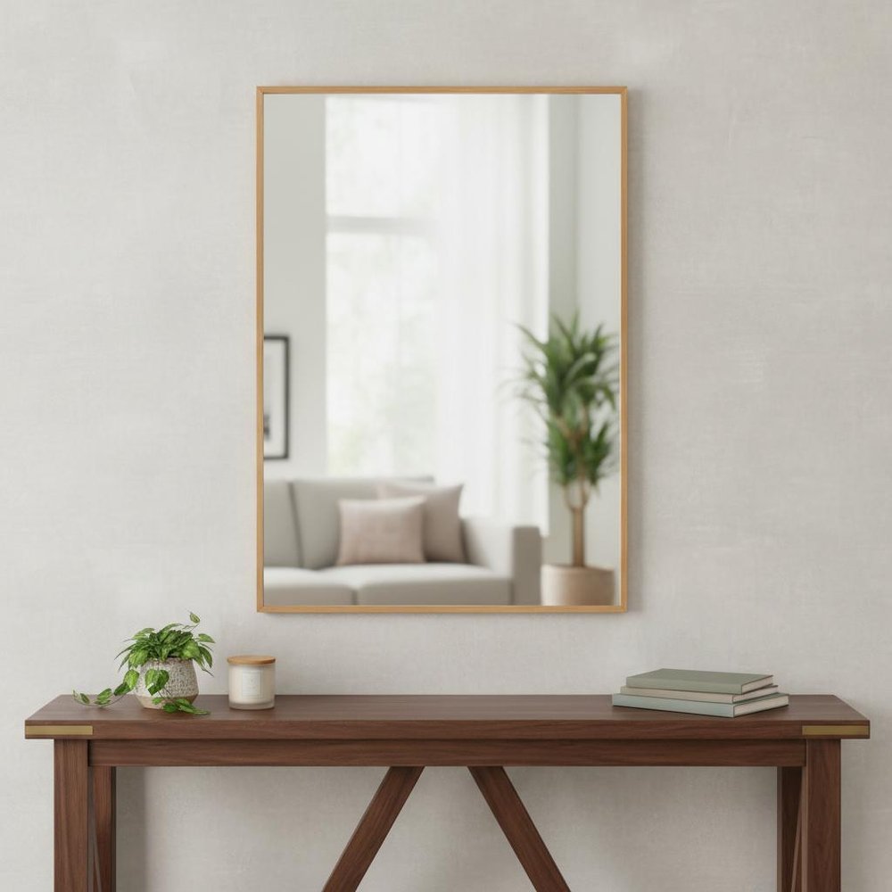 36" Gold Aluminum Framed Accent Mirror