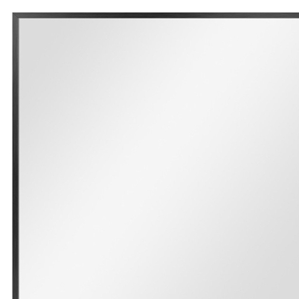 36" Black Metal Framed Accent Mirror