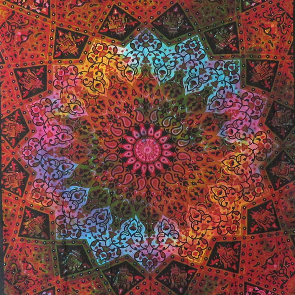 Black And Red Floral Cotton Twin Flat Sheet