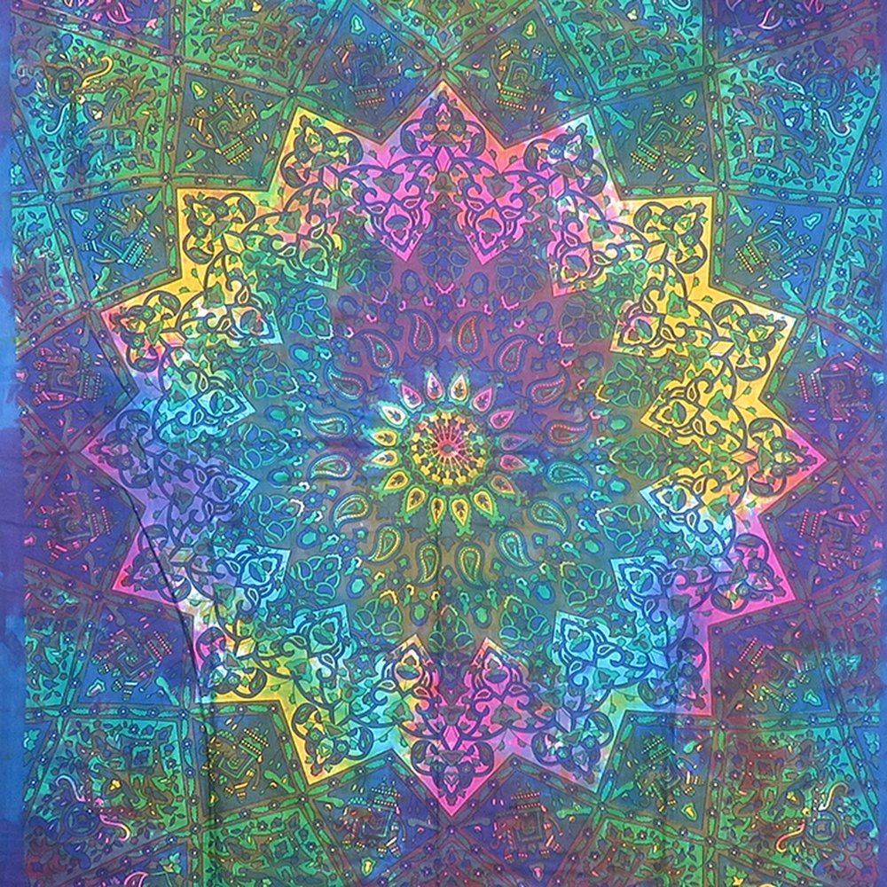 Blue And Pink Floral Cotton Twin Flat Sheet