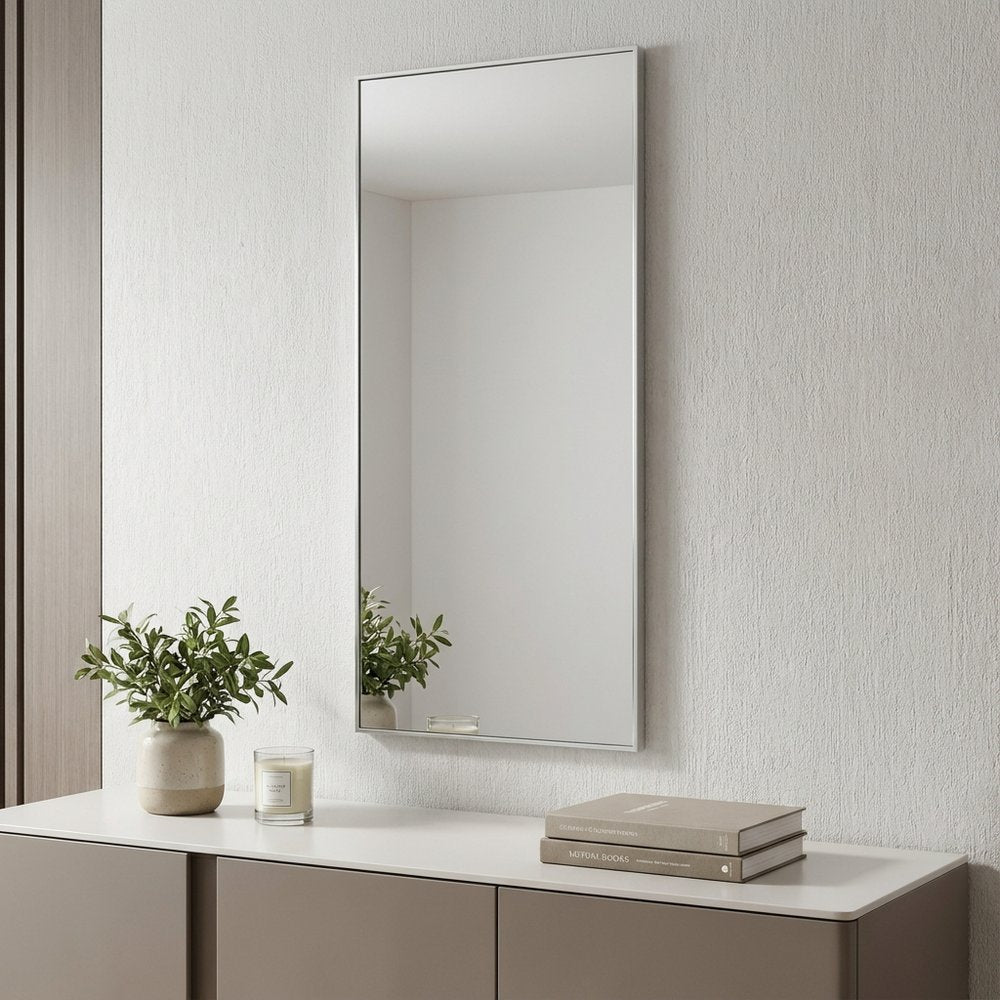 47" Silver Metal Accent Mirror