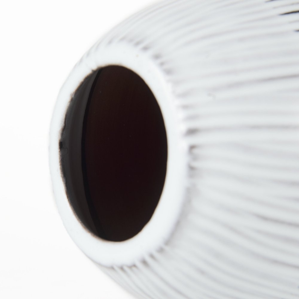 13" Black Gray And White Abstract Cylinder Ceramic Table Vase