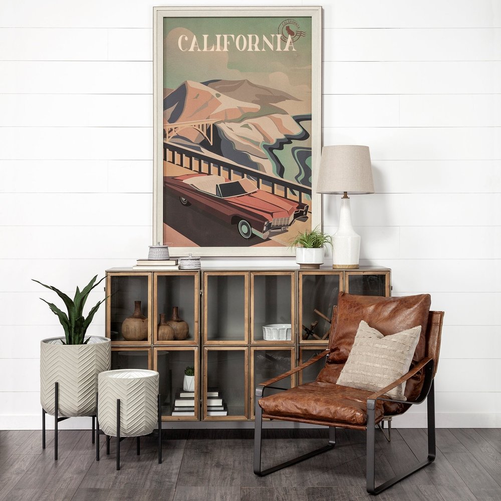 7" Brown Abstract Cylinder Solid Wood Table Vase