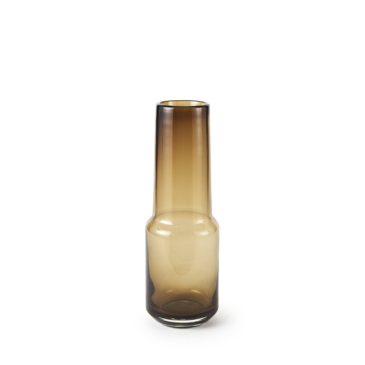 12" Brown Cylinder Crystal Glass Table Vase
