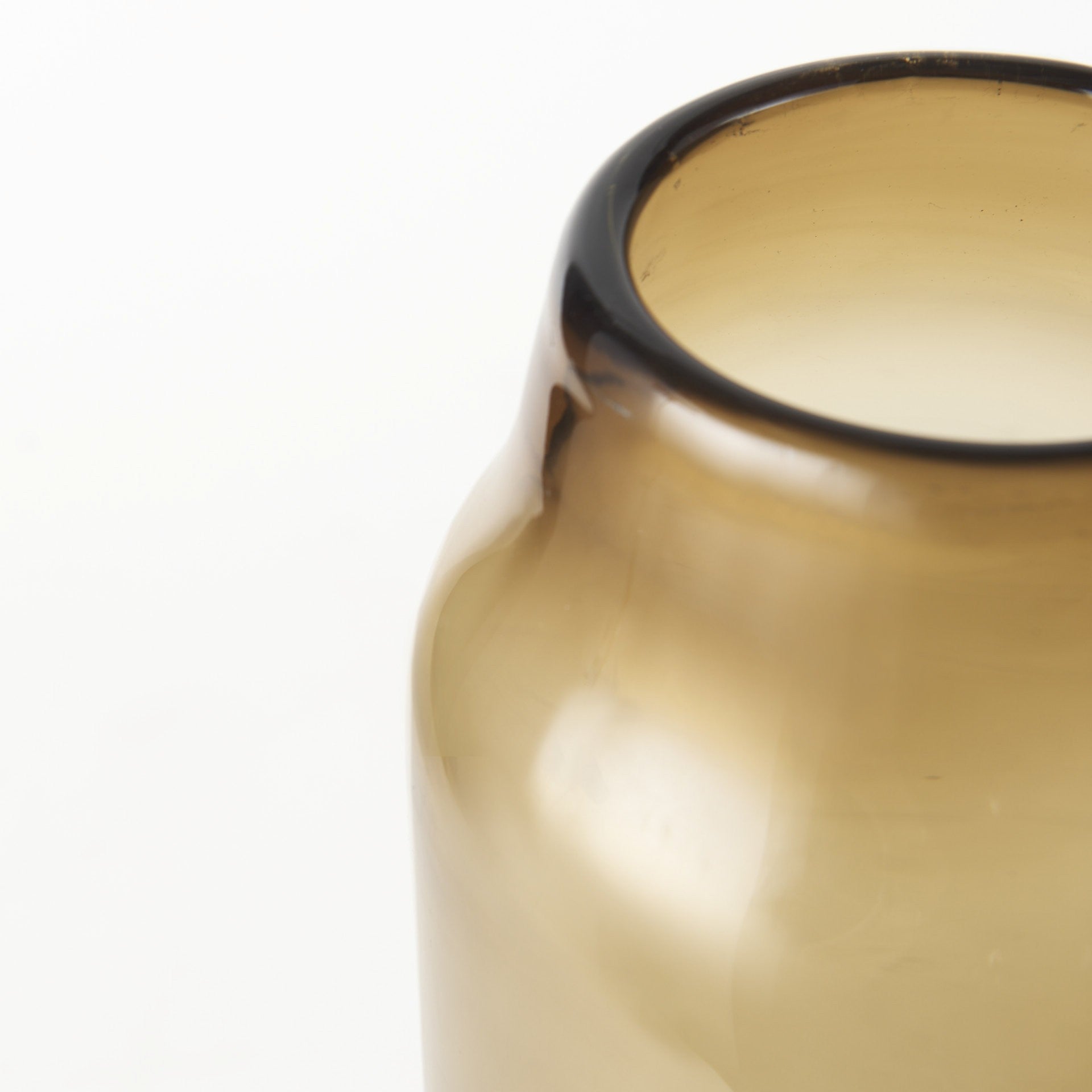 16" Golden Brown Abstract Cylinder Crystal Glass Table Vase