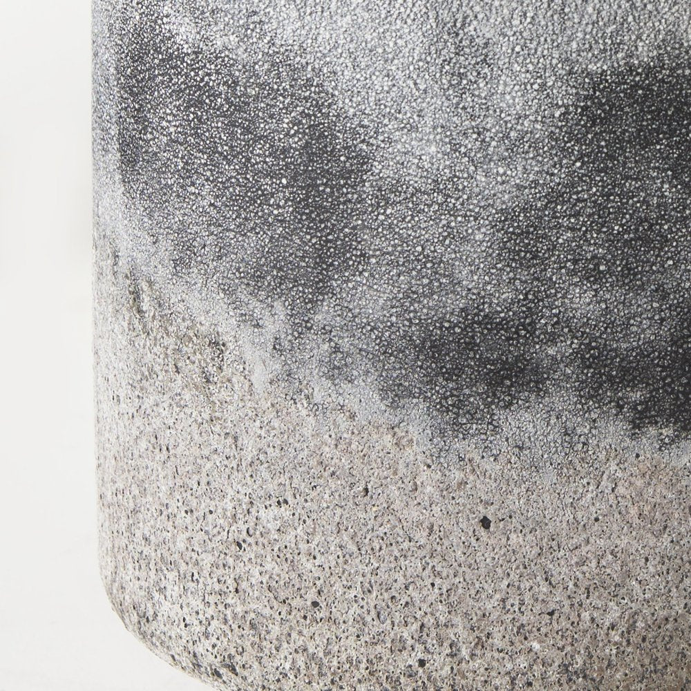 6" Brown And Black Abstract Cylinder Ceramic Table Vase