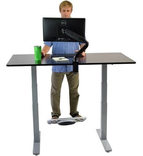30" Adjustable Black and Gray Stainless Steel Standing Desk