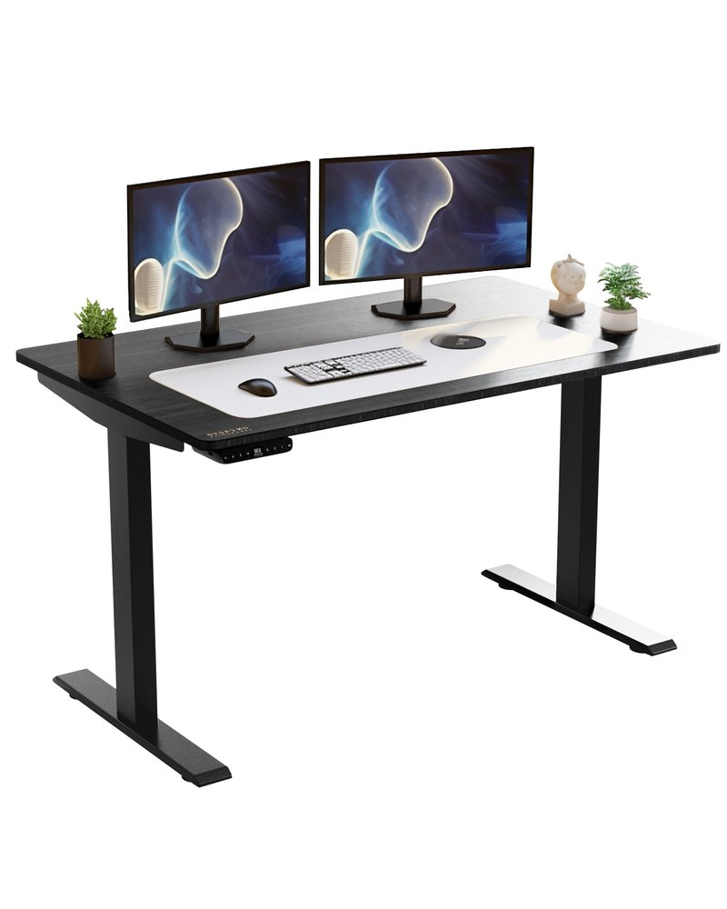 48" Adjustable Black Stainless Steel Computer Desk