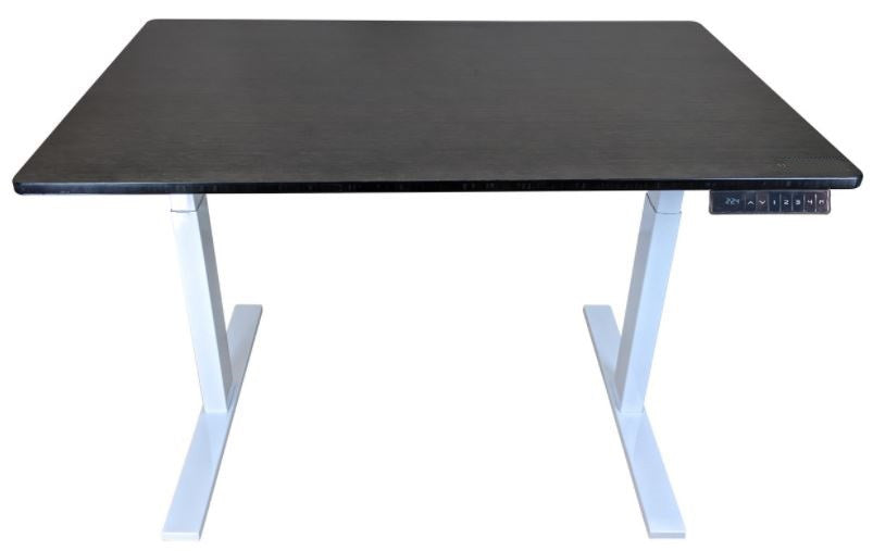 30" Adjustable Black and White Stainless Steel Computer Desk