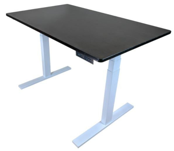 30" Adjustable Black and White Stainless Steel Computer Desk