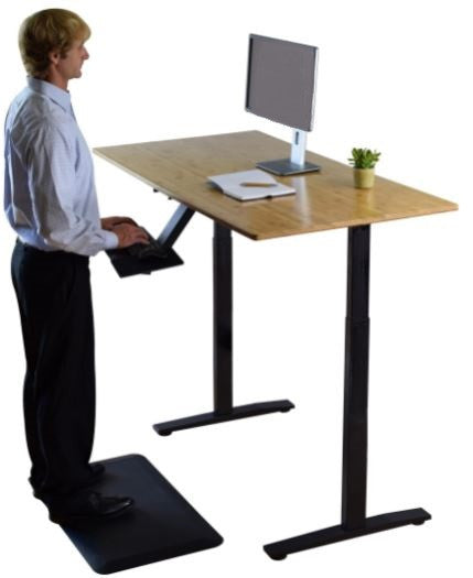 30" Adjustable Brown and Black Standing Desk