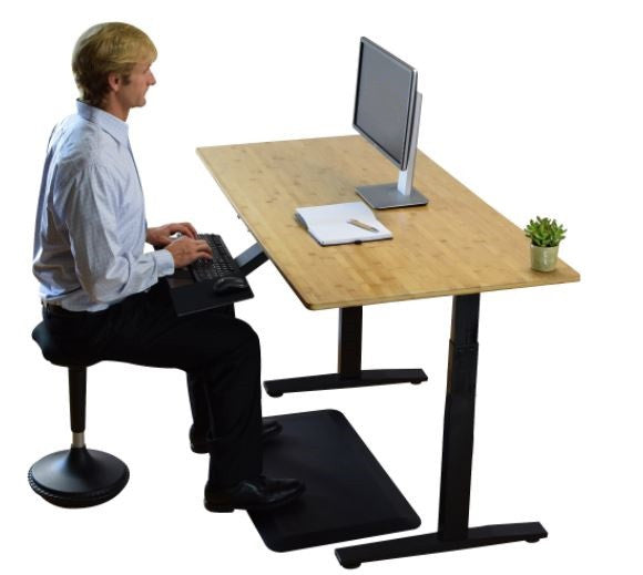 30" Adjustable Brown and Black Standing Desk