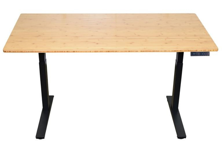 30" Adjustable Brown and Black Stainless Steel Computer Desk