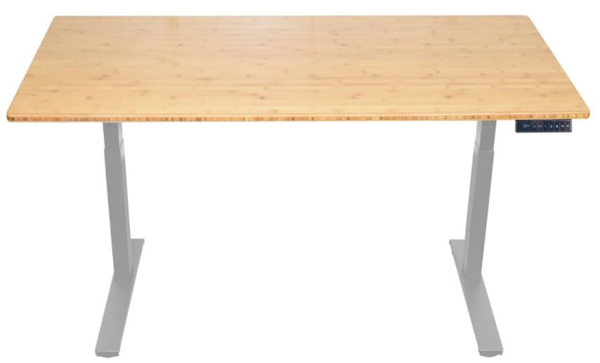 30" Adjustable Brown and Gray Stainless Steel Computer Desk