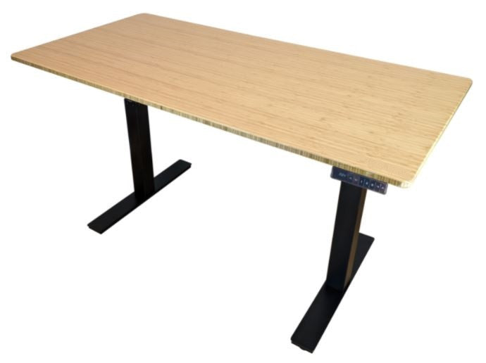 30" Adjustable Brown and Black Stainless Steel Computer Desk