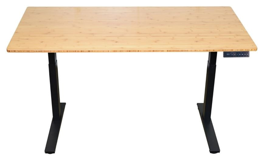 30" Adjustable Brown and Black Stainless Steel Computer Desk