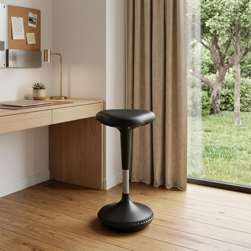 Black Adjustable Height Swivel Office Chair