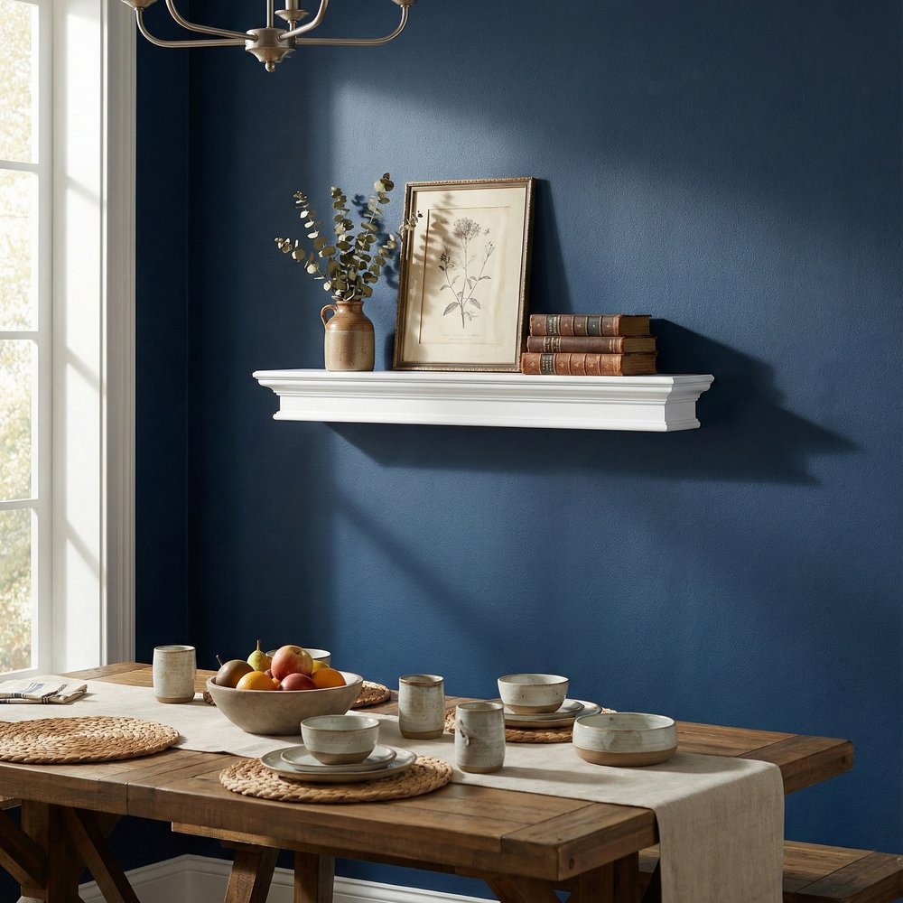 47" Classic White XL Floating Wall Shelf