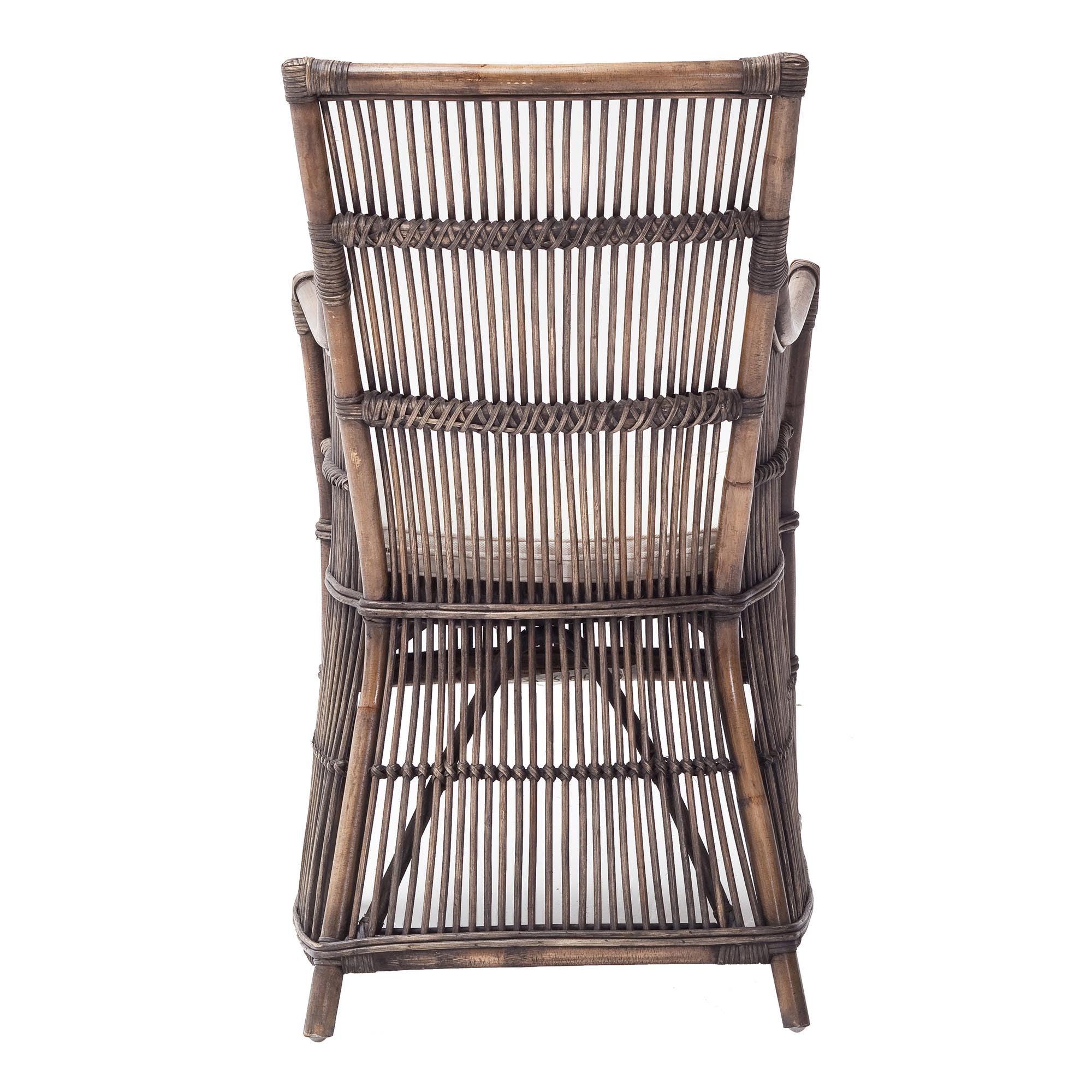 Set of Two Cream Rattan Outdoor Arm Chairs